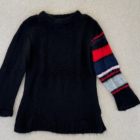 Smythe Black Sweater with Striped Sleeve - Picture 1 of 4